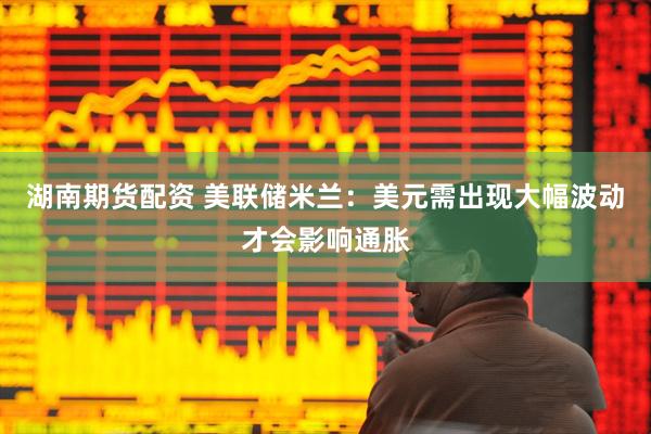 湖南期货配资 美联储米兰：美元需出现大幅波动才会影响通胀